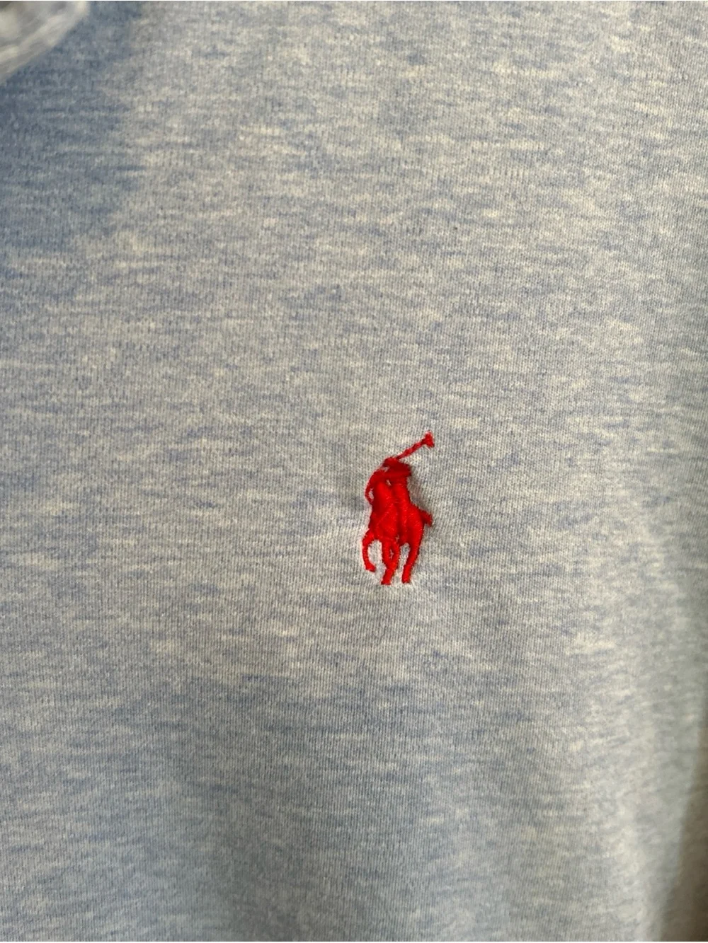 Ralph Lauren Men's Light Blue Polo with Red Pony Logo